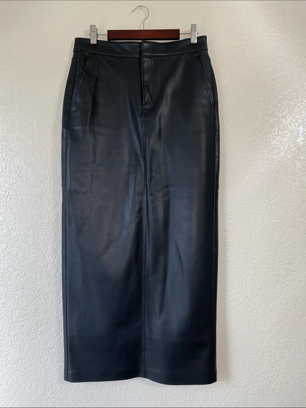 Express Black Faux Leather Pencil Skirt